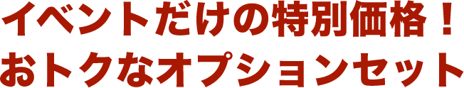 イベントだけの特別価格！おトクなオプションセット