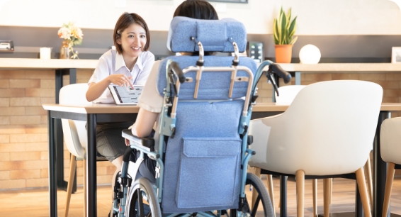 車いすの方も安心なバリアフリーのお店です